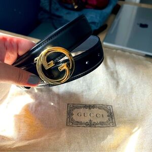 Gucci Blondie Belt in Black Leather